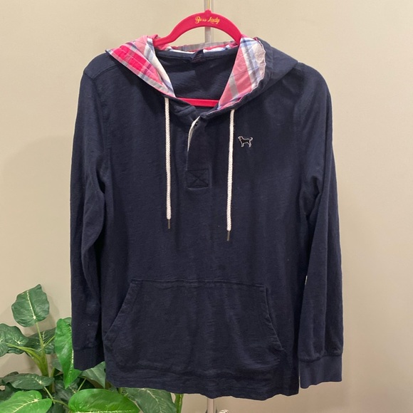 The Black Dog Tops - The Black Dog Martha's Vineyard Navy Blue Long Sleeve Tee with Hood